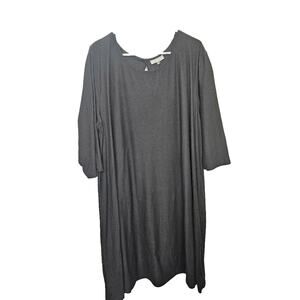 Bobbie Brooks Heather Blame 3/4  Sleeve T-Shirt Dress Size 3X